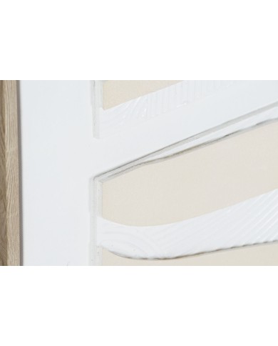 Quadro Home ESPRIT Bianco Beige Astratto Scandinavo 83 x 4,5 x 83 cm (2 Unità)