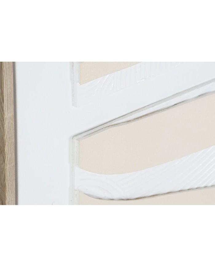 Quadro Home ESPRIT Bianco Beige Astratto Scandinavo 83 x 4,5 x 83 cm (2 Unità)