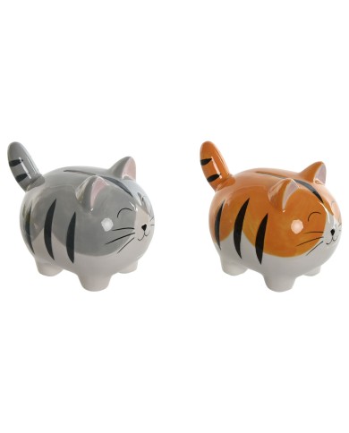 Salvadanaio Home ESPRIT Dolomite Gatto 16 x 11 x 13 cm (2 Unità) Salvadanaio Home ESPRIT Dolomite Gatto 16 x 11 x 13 cm (2 Unità)