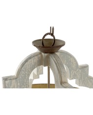 Lampadario Home ESPRIT Bianco Bronce Ferro Abete 40 W 63 x 63 x 74 cm