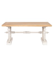 Tavolino da Caffè Home ESPRIT Bianco Naturale Legno di abete Legno MDF 110 x 65 x 46 cm