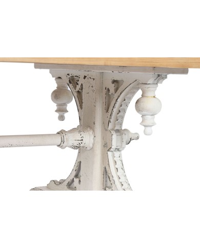 Tavolino da Caffè Home ESPRIT Bianco Naturale Legno di abete Legno MDF 110 x 65 x 46 cm