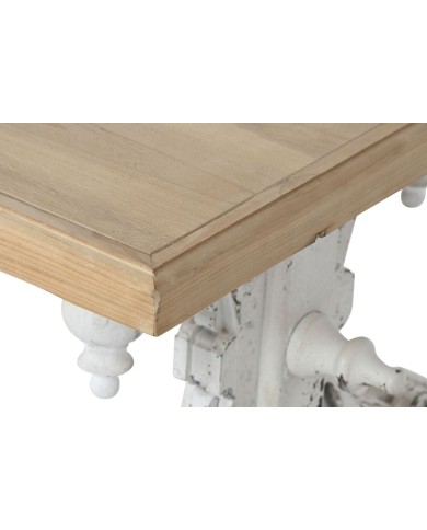 Tavolino da Caffè Home ESPRIT Bianco Naturale Legno di abete Legno MDF 110 x 65 x 46 cm