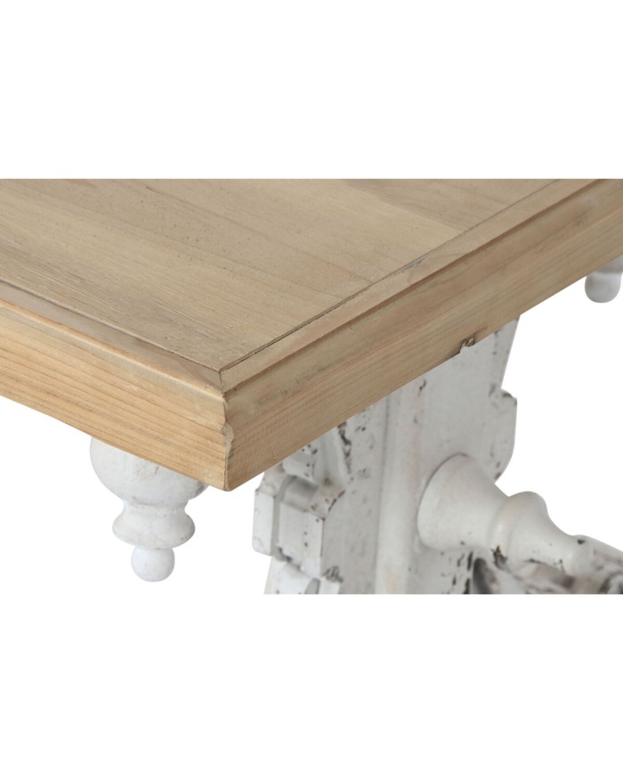 Tavolino da Caffè Home ESPRIT Bianco Naturale Legno di abete Legno MDF 110 x 65 x 46 cm