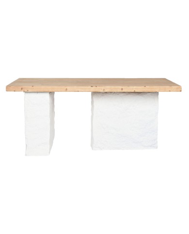 Tavolo da Pranzo Home ESPRIT Bianco Resina Abete 180 x 90 x 77 cm Tavolo da Pranzo Home ESPRIT Bianco Resina Abete 180 x 90 x 77 cm