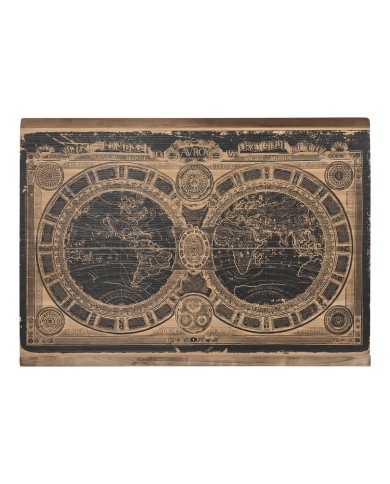 Decorazione da Parete Home ESPRIT Nero Naturale Mappamondo 149 x 2 x 105 cm Decorazione da Parete Home ESPRIT Nero Naturale Mappamondo 149 x 2 x 105 cm