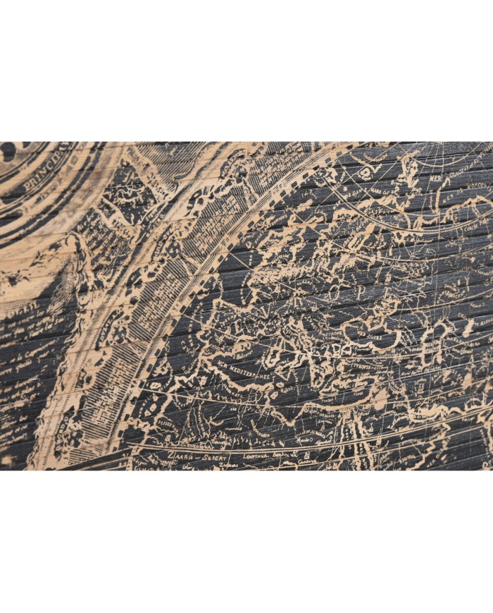 Decorazione da Parete Home ESPRIT Nero Naturale Mappamondo 149 x 2 x 105 cm