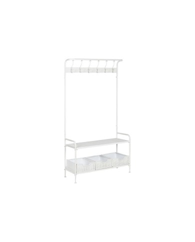 Appendiabiti con ripiano Home ESPRIT Bianco Metallo Loft 110 x 36 x 186 cm Appendiabiti con ripiano Home ESPRIT Bianco Metallo Loft 110 x 36 x 186 cm