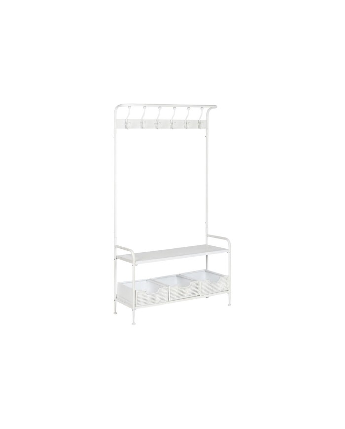 Appendiabiti con ripiano Home ESPRIT Bianco Metallo Loft 110 x 36 x 186 cm