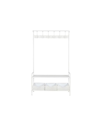 Appendiabiti con ripiano Home ESPRIT Bianco Metallo Loft 110 x 36 x 186 cm Appendiabiti con ripiano Home ESPRIT Bianco Metallo Loft 110 x 36 x 186 cm