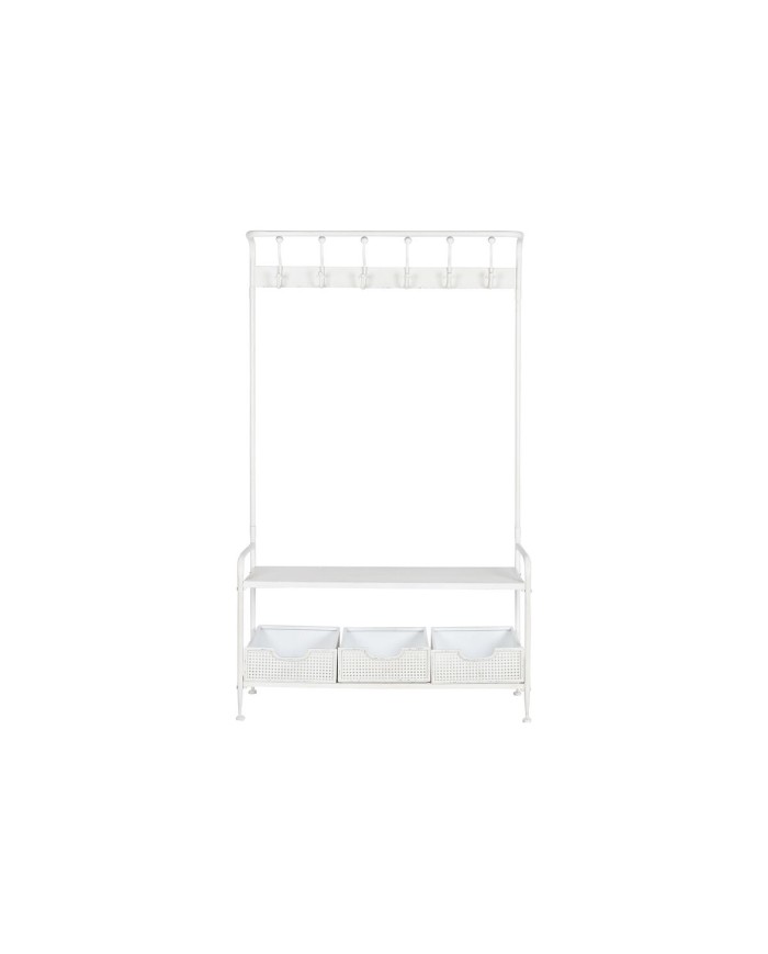 Appendiabiti con ripiano Home ESPRIT Bianco Metallo Loft 110 x 36 x 186 cm