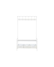 Appendiabiti con ripiano Home ESPRIT Bianco Metallo Loft 110 x 36 x 186 cm
