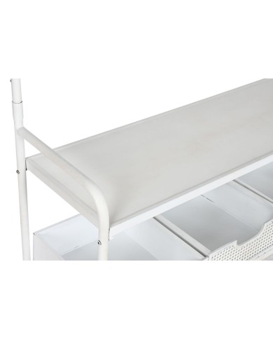 Appendiabiti con ripiano Home ESPRIT Bianco Metallo Loft 110 x 36 x 186 cm