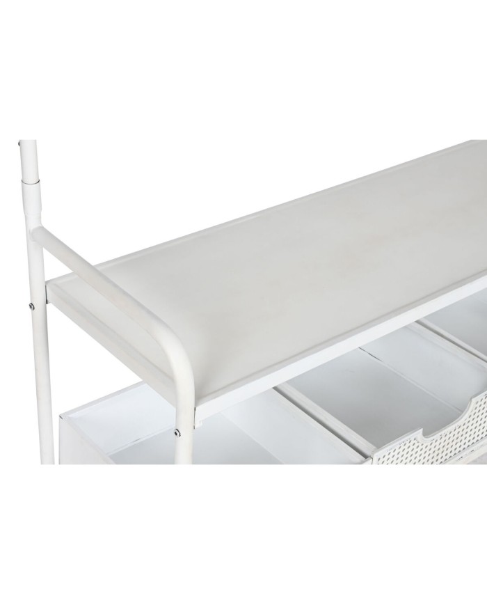 Appendiabiti con ripiano Home ESPRIT Bianco Metallo Loft 110 x 36 x 186 cm