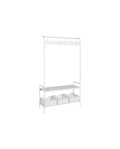 Appendiabiti con ripiano Home ESPRIT Bianco Metallo Loft 110 x 36 x 186 cm