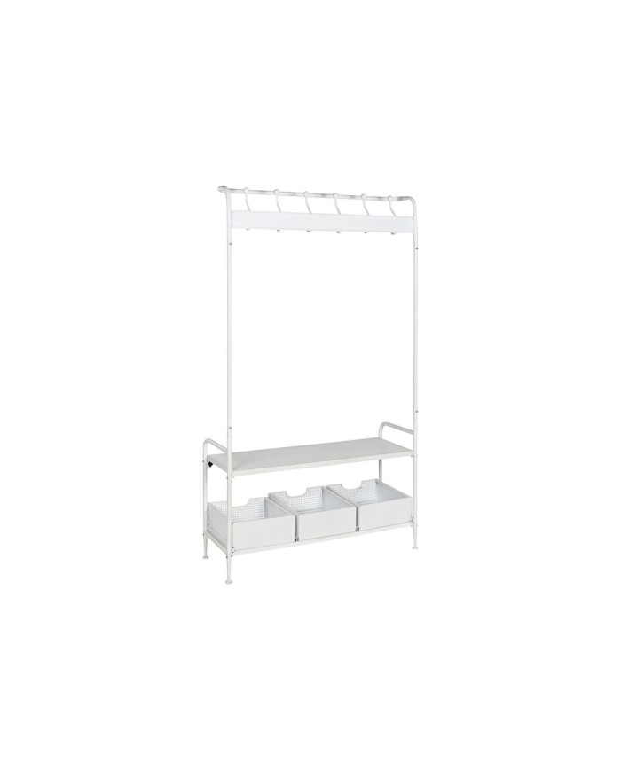 Appendiabiti con ripiano Home ESPRIT Bianco Metallo Loft 110 x 36 x 186 cm
