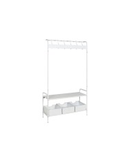 Appendiabiti con ripiano Home ESPRIT Bianco Metallo Loft 110 x 36 x 186 cm
