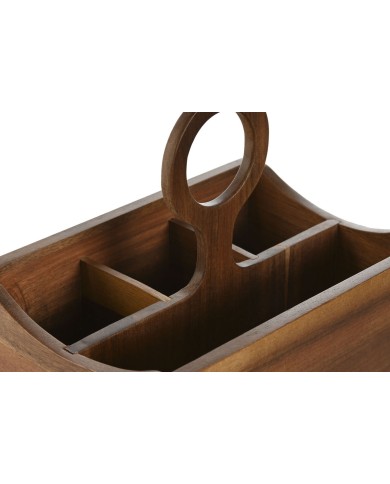 Cestello per posate Home ESPRIT Naturale Acacia 21 x 14,5 x 22 cm