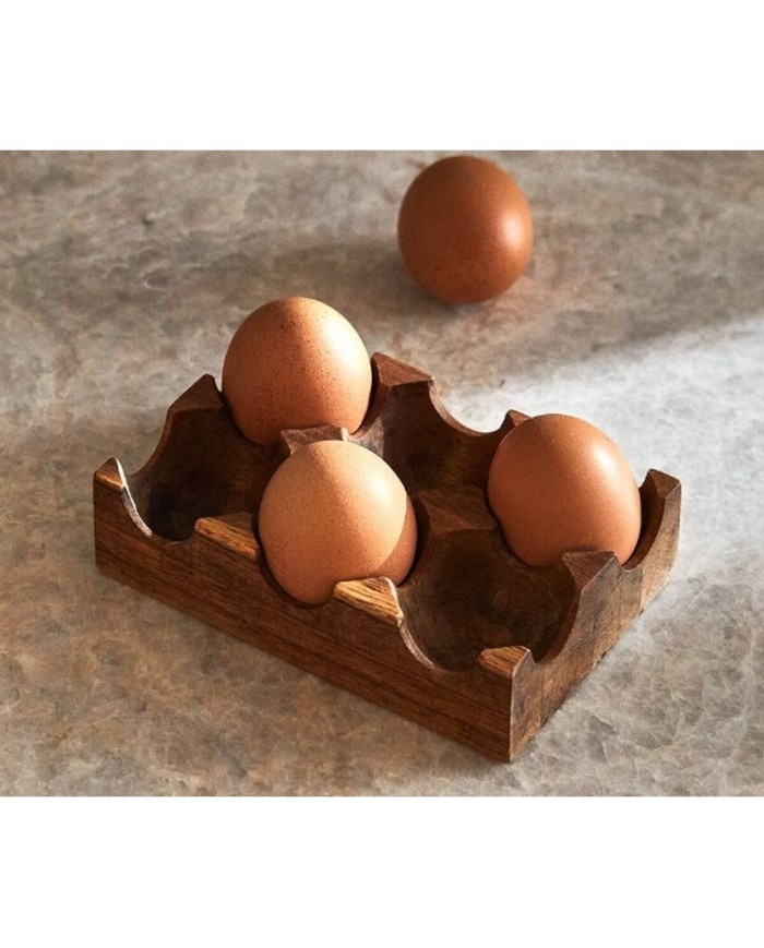 Porta uova Home ESPRIT Naturale Legno di acacia 15 x 10 x 4 cm Porta uova Home ESPRIT Naturale Legno di acacia 15 x 10 x 4 cm