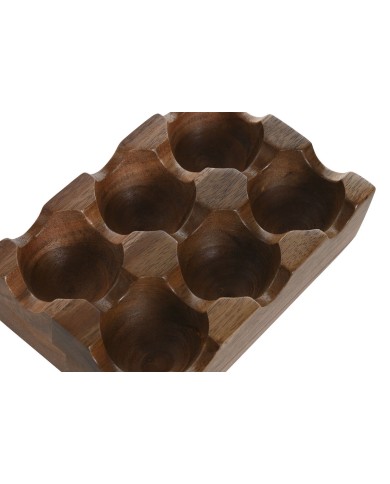 Porta uova Home ESPRIT Naturale Legno di acacia 15 x 10 x 4 cm