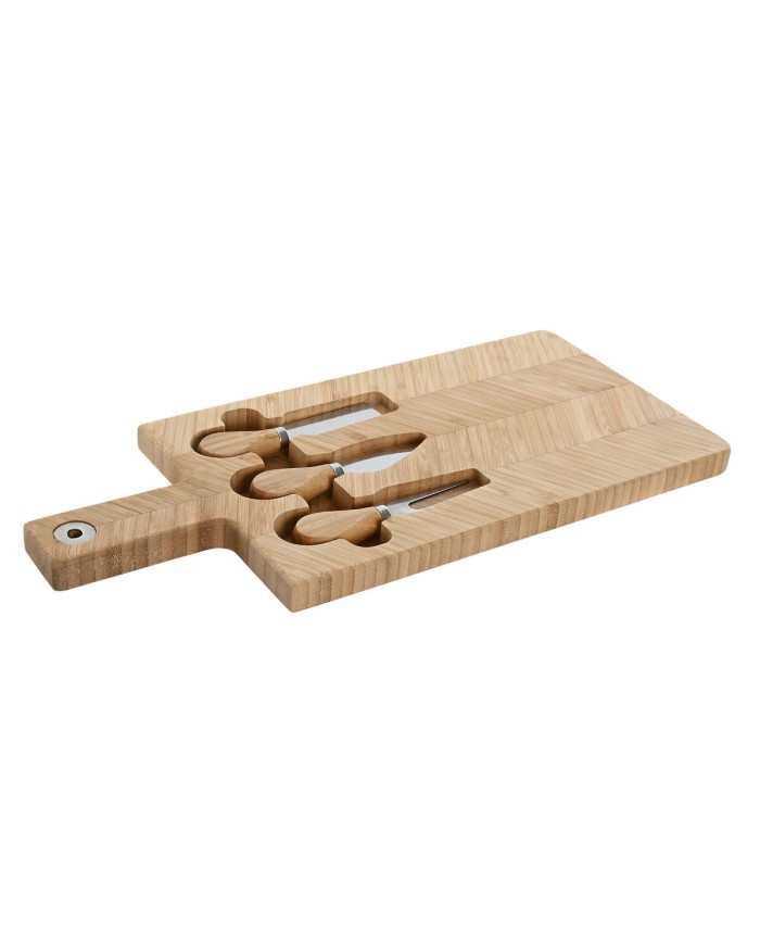 Tagliere Home ESPRIT Naturale Bambù Acciaio inossidabile 41 x 18,3 x 2 cm (4 Pezzi)