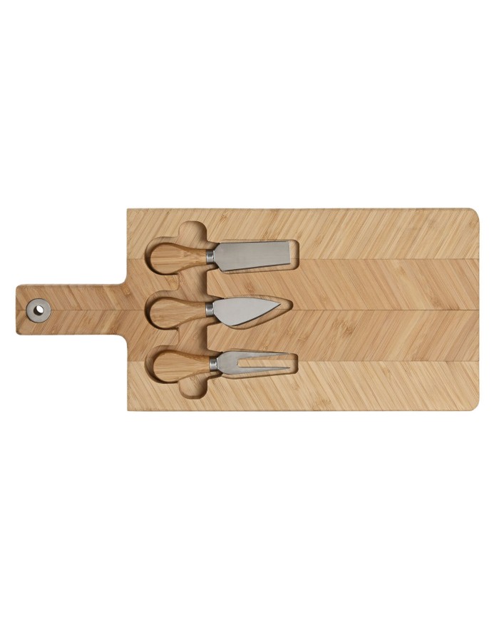 Tagliere Home ESPRIT Naturale Bambù Acciaio inossidabile 41 x 18,3 x 2 cm (4 Pezzi)
