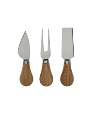 Tagliere Home ESPRIT Naturale Bambù Acciaio inossidabile 41 x 18,3 x 2 cm (4 Pezzi)