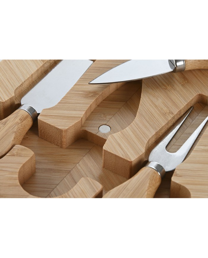 Tagliere Home ESPRIT Naturale Bambù Acciaio inossidabile 41 x 18,3 x 2 cm (4 Pezzi)