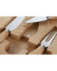 Tagliere Home ESPRIT Naturale Bambù Acciaio inossidabile 41 x 18,3 x 2 cm (4 Pezzi)