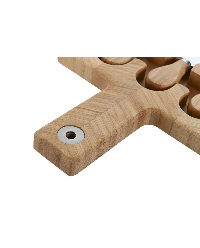 Tagliere Home ESPRIT Naturale Bambù Acciaio inossidabile 41 x 18,3 x 2 cm (4 Pezzi)
