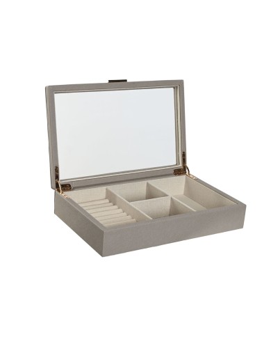 Scatola-Portagioie Home ESPRIT Beige Cristallo 29,5 x 19,5 x 6 cm Scatola-Portagioie Home ESPRIT Beige Cristallo 29,5 x 19,5 x 6 cm