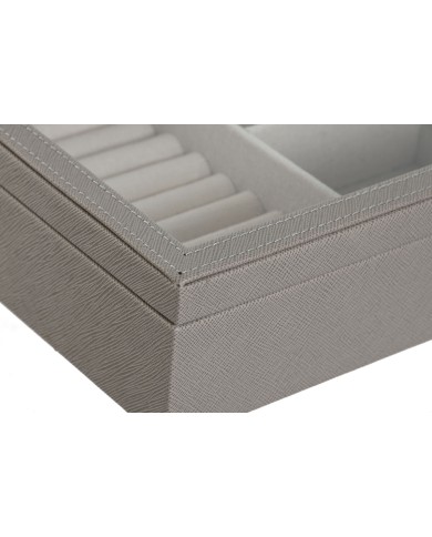 Scatola-Portagioie Home ESPRIT Beige Cristallo 29,5 x 19,5 x 6 cm Scatola-Portagioie Home ESPRIT Beige Cristallo 29,5 x 19,5 x 6 cm