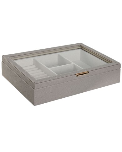 Scatola-Portagioie Home ESPRIT Beige Cristallo 29,5 x 19,5 x 6 cm