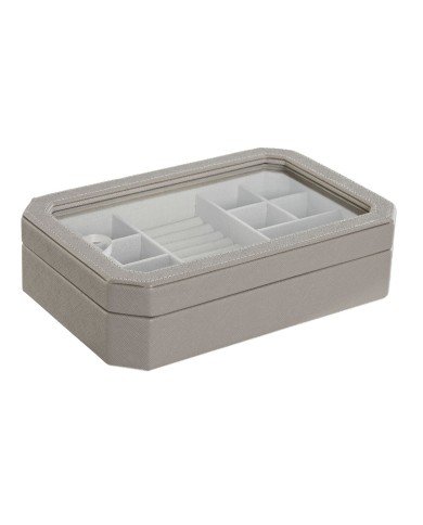 Scatola-Portagioie Home ESPRIT Beige Cristallo 30 x 21 x 6 cm