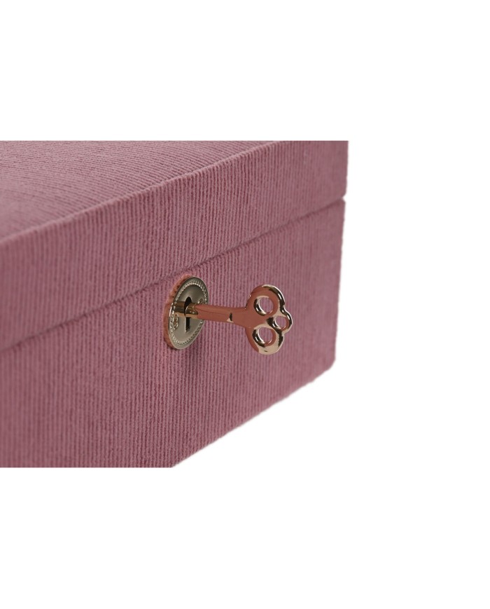 Scatola-Portagioie Home ESPRIT Crema Magenta 27 x 19 x 9 cm