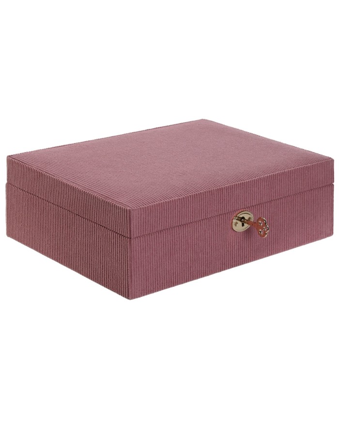 Scatola-Portagioie Home ESPRIT Crema Magenta 27 x 19 x 9 cm