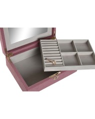 Scatola-Portagioie Home ESPRIT Crema Magenta 27 x 19 x 9 cm