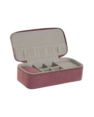 Scatola-Portagioie Home ESPRIT Crema Magenta 20,5 x 10 x 6 cm (2 Pezzi)