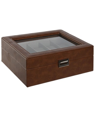 Scatola-Portagioie Home ESPRIT Marrone Cristallo 26 x 20 x 9 cm