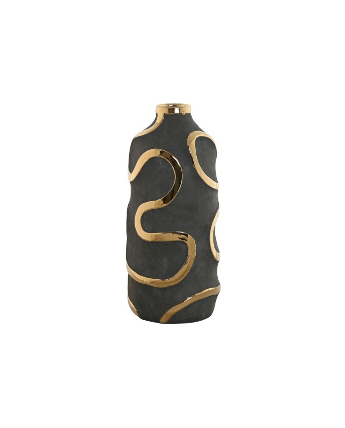 Vaso Home ESPRIT Grigio Dorato Gres Astratto Moderno 19 x 19 x 45 cm Vaso Home ESPRIT Grigio Dorato Gres Astratto Moderno 19 x 19 x 45 cm