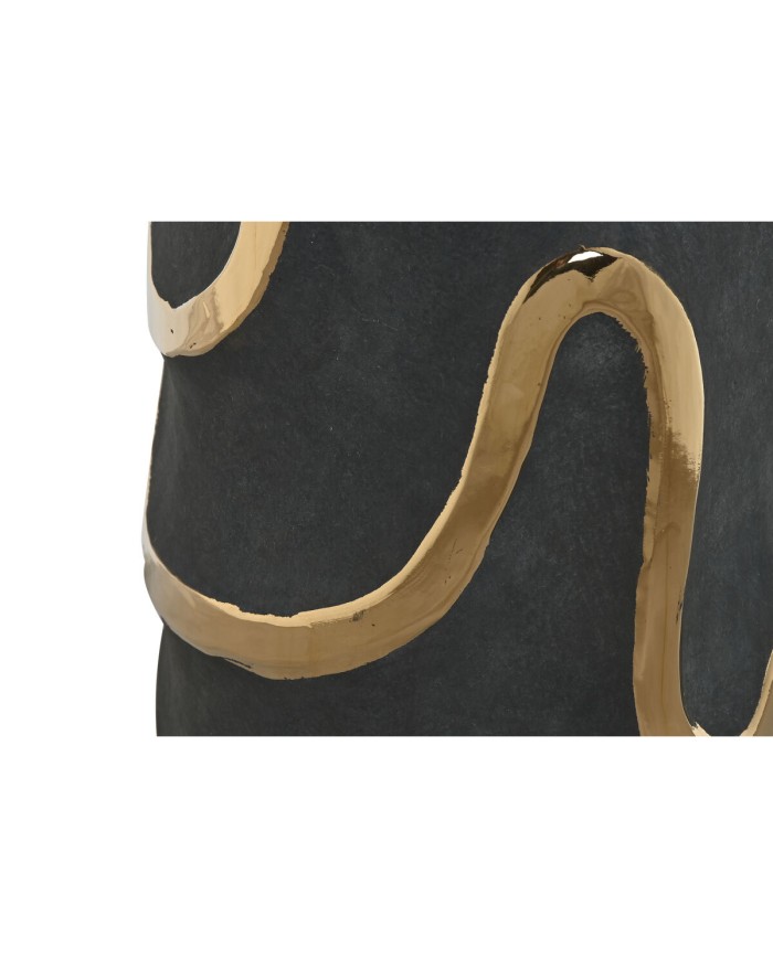 Vaso Home ESPRIT Grigio Dorato Gres Astratto Moderno 17 x 17 x 35 cm Vaso Home ESPRIT Grigio Dorato Gres Astratto Moderno 17 x 17 x 35 cm