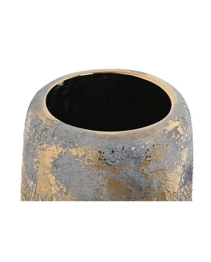 Vaso Home ESPRIT Dorato Bicolore Gres Moderno Finitura invecchiata 17 x 17 x 26 cm Vaso Home ESPRIT Dorato Bicolore Gres Moderno Finitura invecchiata 17 x 17 x 26 cm