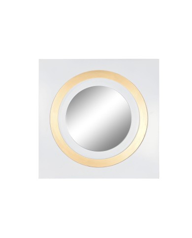 Specchio da parete Home ESPRIT Bianco Dorato 90 x 4 x 90 cm