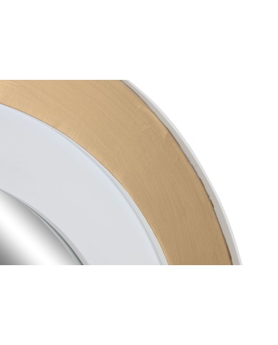 Specchio da parete Home ESPRIT Bianco Dorato 90 x 4 x 90 cm