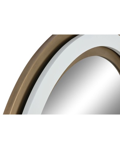 Specchio da parete Home ESPRIT Bianco Dorato 108 x 5,5 x 108 cm
