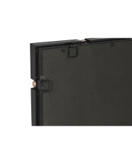 Specchio da parete Home ESPRIT Nero Dorato 64,5 x 5 x 96,5 cm