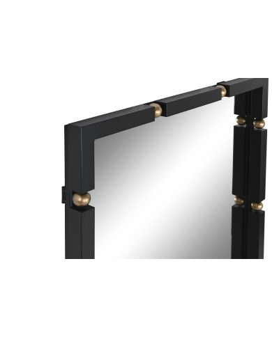 Specchio da parete Home ESPRIT Nero Dorato 64,5 x 5 x 96,5 cm