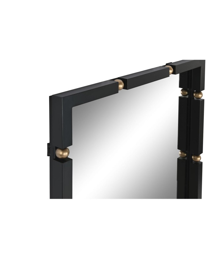 Specchio da parete Home ESPRIT Nero Dorato 64,5 x 5 x 96,5 cm
