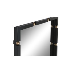 Specchio da parete Home ESPRIT Nero Dorato 64,5 x 5 x 96,5 cm