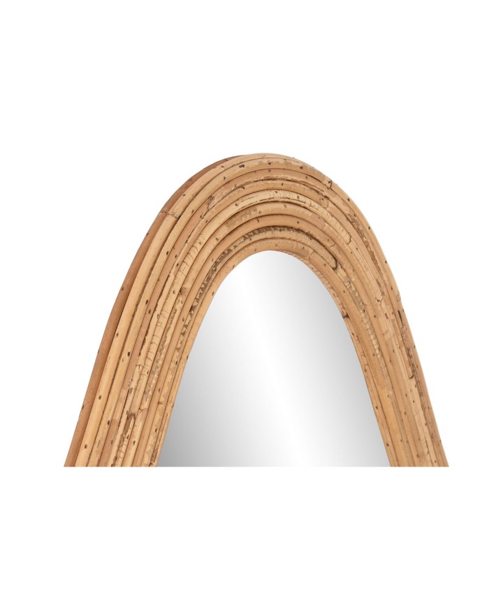 Specchio da parete Home ESPRIT Naturale Cristallo Rattan Città 71 x 2,5 x 120,5 cm